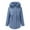 Blue, variant on Trench Coat Women's Winter Mid Length Hooded Large Collar with Detachable Edges Oversized Plush Jacket Plus Size Tops Clearance Long Sleeve Tops Black M