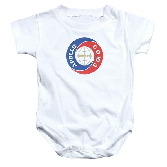 Trevco Sportswear NASA105-SS-4 NASA Apollo Soyuz Infant Snapsuit, White - Extra Large - 24 Month