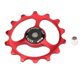 thumbnail image 2 of Rueda de guía de rodamiento de bicicleta de carreras , polea de 14 dientes, parte trasera de aluminio rojo kusrkot Cojinete de guía del dial trasero de la bicicleta, 2 of 8