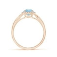 thumbnail image 2 of ANGARA Natural Round Aquamarine Halo Ring with Criss Cross Shank in 14K Rose Gold for Women (Size-6mm) | March Birthstone, Birthday, Anniversary, Jewelry Gift for Women | Natural Aquamarine Ring, 2 of 10