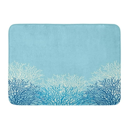 Reef Life Bath LADDKE Blue Ocean Sea Life Corals Pattern Reef Caribbean Border Sealife Doormat Floor Rug Bath Mat 23.6x15.7 inch ()