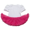 thumbnail image 2 of StylesILove Cute Character Baby Girl Holiday Birthday Party Tutu Dress Romper with Headband 2 pcs Outfit Set (80/6-12 Months, Fuchsia 2nd Birthday), 2 of 2