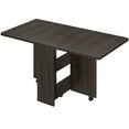 thumbnail image 2 of Zzistar Folding Dinning Table with Drop Leaf and 2 Storage Shelves, Indoor Wood Collapsible Table Extendable Office Desk, 2 of 10