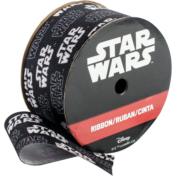 Offray Star Wars Ribbon 1-1/2"X9'-Black & White