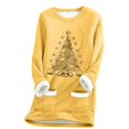 thumbnail image 1 of WEAIXIMIUNG Sweatshirts Femme Arbre de Noël Manches Longues Col Rond Poche Rembourré Pull Chaud, 1 of 5