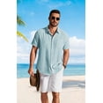 thumbnail image 5 of COOFANDY Men' Button Down Shirts Short Sleeve Casual Shirt Summer Beach Textured Shirts, 5 of 6