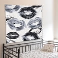 thumbnail image 2 of Trendy Black and White Kiss Lips Tapestry Wall Hanging, Funky Makeup Wall Decor, Fashion Aesthetic Wall Blanket Decor for Girls Room College Dorm Makeup Room Beauty Room, 2 of 6