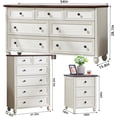thumbnail image 2 of Joaxswe 4-Piece Bedroom Furniture Set, Nightstand with 3 Drawers, Tall 6-Drawer and Wide 7-Drawer Dresser with Anti-Tip Safety - White, 2 of 8