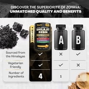 Zoyava Shilajit Resin, New & Improved Pure Himalayan Organic Resin with Black Seed Powder Ashwagandha Panax Ginseng High Potency Herbal Blend for Enhanced Energy Made for Men & Women Honey Flavor 50