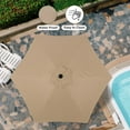 thumbnail image 5 of Simple Deluxe 7.5ft Patio Umbrella Outdoor Table Market Yard Umbrella with Push Button Tilt and Crank Lift, 6 Heavy-Duty Ribs for Patio, Garden and Deck Use, Tan, 5 of 7