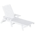 thumbnail image 1 of Bayport Chaise Longue Inclinable en Plastique HDPE pour Extérieur en Blanc, 1 of 6