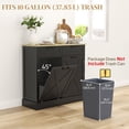 thumbnail image 4 of Black Kitchen Island with Hidden Trash Cabinet & Drawers - 39.4" Storage Buffet Sideboard for Living Room, Dining & Entryway, 4 of 7