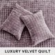 thumbnail image 4 of Juego de colcha RECYCO Luxury Velvet Full Queen con 2 fundas, color morado, 4 of 7
