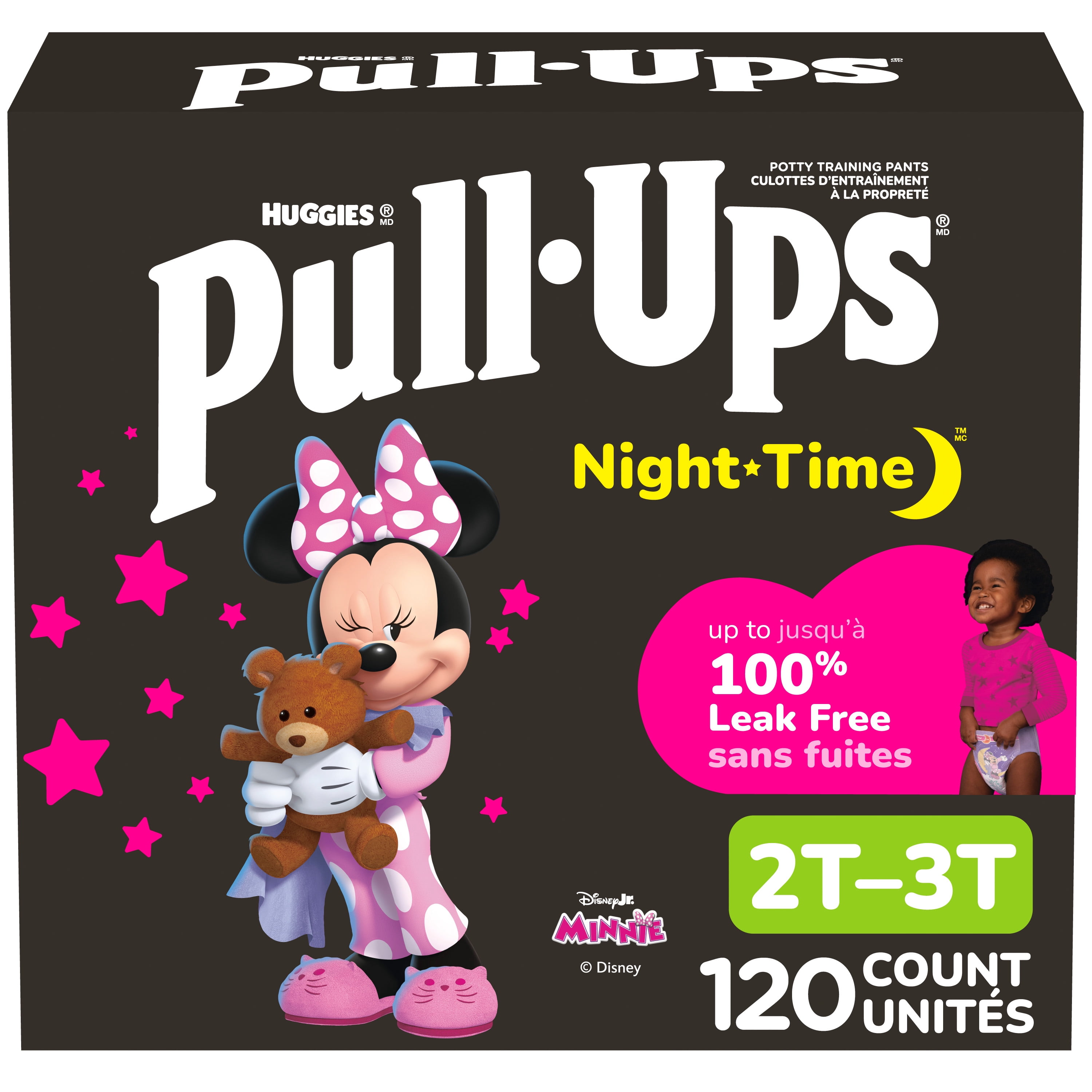 Pull-Ups Girls' Night-Time Potty Training Pants, 2T-3T (16-34 lbs), 120 Ct