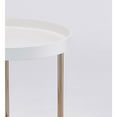 thumbnail image 4 of Ore International 21.75" In White Edie Mid-Century Lipped Edge Side Table W/ Copper Legs, 4 of 6