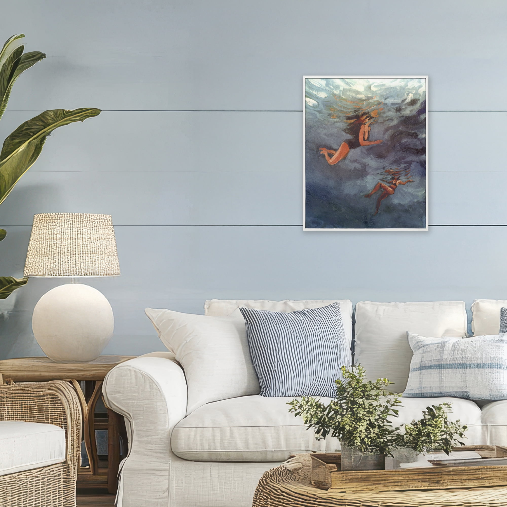 Stupell Industries Underwater Summer's Dance White Framed Giclee Art, design by Victoria Barnes