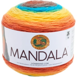 Lion Brand Yarn Mandala Ombre Happy Ombre Cake Medium Acrylic Multi-Color  Yarn 3 Pack 