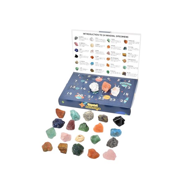 Agiferg Educational Toys Montessori Learning Toys, STEM Cognitive Development Games,Party Favors Holiday Gifts Christmas Stocking Stuffers, 24 Crystals Christmas Calendar Gifts