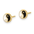 thumbnail image 2 of Finest Gold 14K Gold Black & White Enamel Yin & Yang Post Earrings, 2 of 3