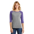 thumbnail image 1 of District &174; Femmes Parfait Tri &174; Manches 3/4 Raglan. Dm136l TTG Violet Givré/ Gris Givré, 1 of 1