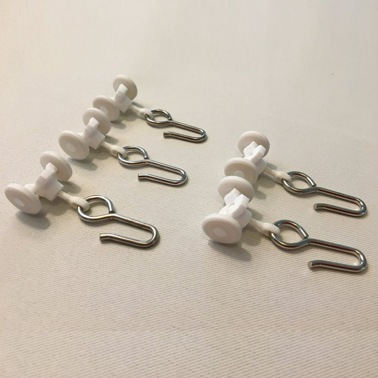 Room/Dividers/Now Curtain Track Roller Hooks & Curtain Rail Ceiling Gliders Set, Pack of 10