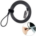 thumbnail image 1 of Cable de seguridad para candado de computadora portátil con protecciones combinadas de 4 dígitos y disuasión de robo para PC/portátiles, tabletas u otra computadora, 1 of 5
