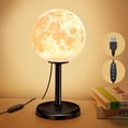 thumbnail image 2 of Lámpara de Luna 3D Lámpara de Mesita de Noche para Dormitorio - Lámparas de Noche Regulables Lámpara Pequeña Luz de Escritorio LED para Dormitorio, Hogar, Dormitorio, 2 of 5
