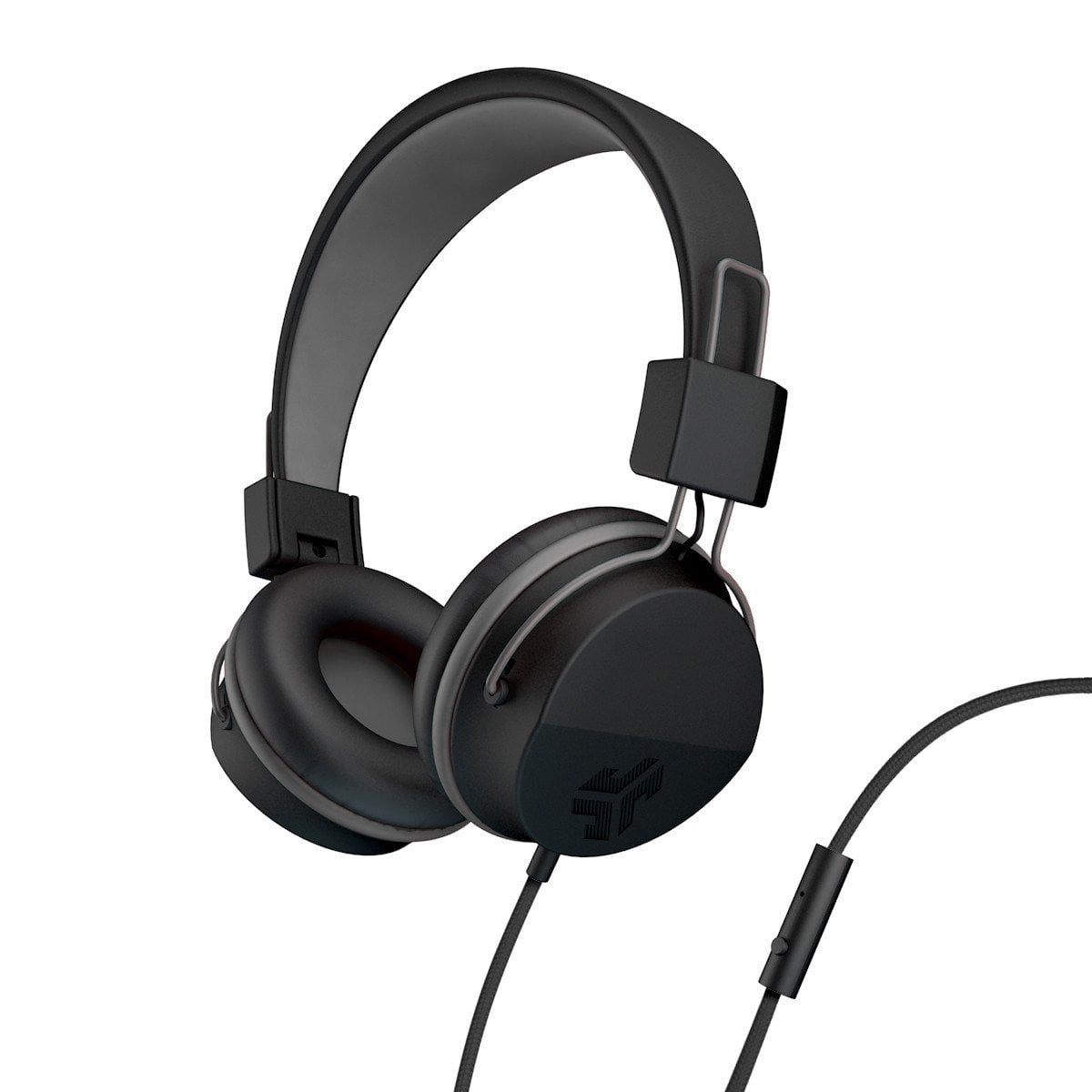 JLab Neon On-Ear Headphones, 90 Degree, Feather Light, Eco Leather, 40mm Drivers - Black