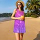 thumbnail image 3 of Balery Purple Glitter Vestidos de verano para mujer con estampado: vestido holgado sin mangas, vestido playero informal y cómodo para días calurosos., 3 of 7