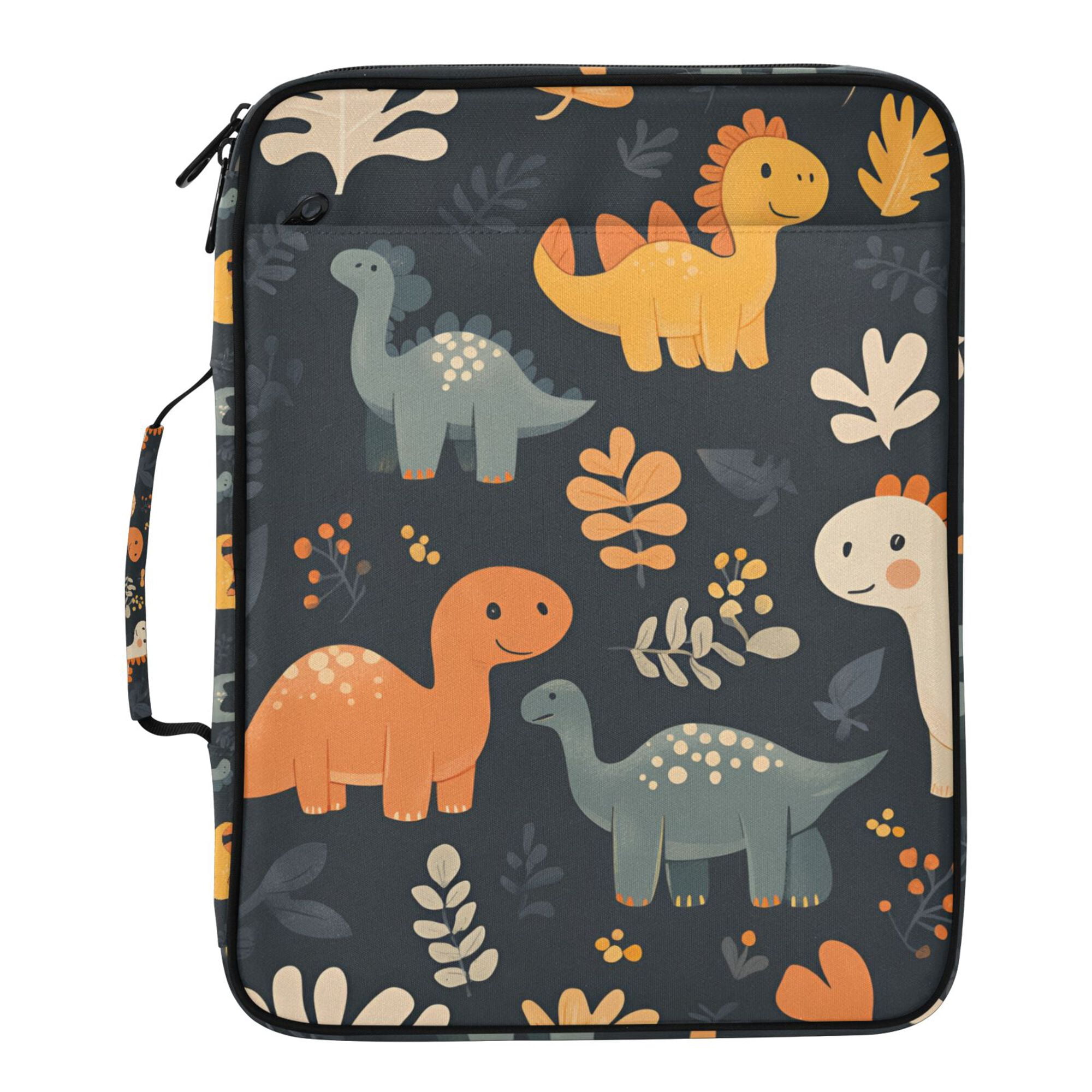 FORMRS Accordion File Folder A4 Size 7-Pocket Expanding Document Organizer Bag with 3 Ring Binder, Cartoon Dinosaur