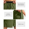 thumbnail image 4 of Xcmzpl Men's Workout Running Shorts with Zipper Pockets Solid Color Quick Dry Athletic Gym Beach Shorts for Men, 4 of 4
