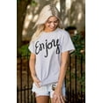 thumbnail image 4 of Enjoy Happiness Inspiring Motivate Women's Graphic T Shirt Tees Brisco Brands L, 4 of 6