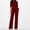 Red Pants for Women, variant on jtjvou Womens Casual Loose Short Sleeve Mock Neck Jumpsuits Dressy Tie Waist Belted Wide Leg Long Pants Collar Formal Rompers Black L