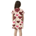 thumbnail image 3 of Love Pattern Girls' Casual Dresses Short Sleeve Cotton Dress for School Daily Wear 4T, 3 of 8