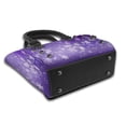 thumbnail image 3 of Lsque Snowfall Sky White Purple Pattern Leather Rivet Shoulder Bag – Elegant Genuine Leather & Microfiber PU Crossbody with Detachable Adjustable Strap, 3 of 5