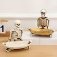thumbnail image 2 of OIUR Skull Storage Tray Halloween Scary Skeleton Candy Bowl Resin Skull Fruit Snack Serving Tray Vintage Jewelry Dish for Home Tabletop Party Bar Decor, 2 of 7