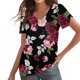 thumbnail image 3 of Camiseta de verano para mujer, colección con estampado de cuello en V, manga corta, blusas, camisetas Pompotops hkajfhjk467982, 3 of 5