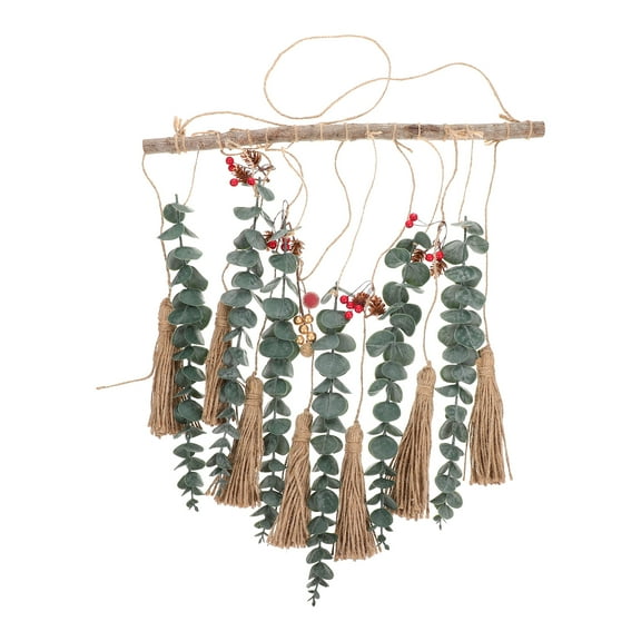 Raindrops Wall Hanging Decor Eucalyptus Leaf Hanging Decoration Green Rope 1Pcs
