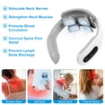 thumbnail image 3 of Moclever EMS Neck Massager with Heat, 4 Head Cordless Cervical Neck Massager with 6 Modes 20 Intensity Levels Remote Control, White, 3 of 17