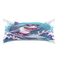 thumbnail image 3 of JSTEL Shark Surfing Funny Satin Pillowcase Standard Size Pillow Cases Envelope Closure Bed Pillow Cover, 20 x 26 inch, 3 of 9