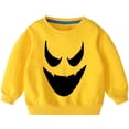 thumbnail image 4 of Chandail à Col Rond pour Garçons, Manches Longues, Blouse à Capuche, Automne et Hiver, Imprimé Cœur, Jaune, 9 Ans, 4 of 4