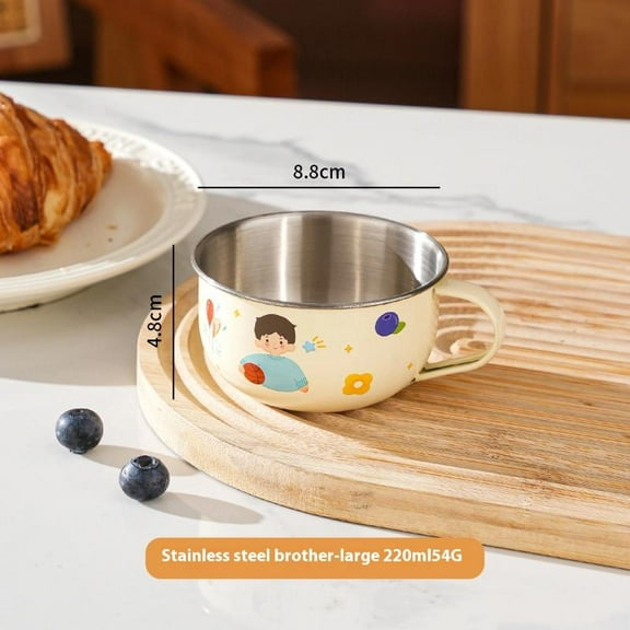 (Brother-220ml) Stainless Steel Water Cup Mug For Kids Anti Scalding Milk Coffee Cup Mini Cute Drinking Mug Coffee Cups