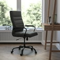 thumbnail image 3 of Flash Furniture Whitney High-Back Swivel LeatherSoft Desk Chair with Armrests, Black, 3 of 15