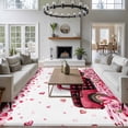 thumbnail image 3 of Large Area Rugs for Living Room Bedroom, Valentine's Day 8'x10' Rug Washable Carpet Runner Indoor Outdoor, Pink Love Roses Truck Romantic White Non Slip Floor Mats Rug for Kitchen, Patio, 3 of 8