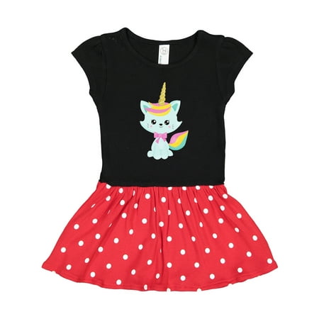 

Inktastic Unicorn Cat Cute Cat Little Cat Blue Cat Kitty Gift Toddler Girl Dress