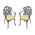 thumbnail image 2 of DUOSONG Cast Aluminum Patio Dining Chair 2Pcs With Black Frame And Cushions In Random Colors Black Aluminium Garden & Outdoor Outdoor & Patio Furniture Patio Seating, 2 of 8