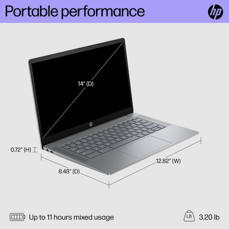 HP Chromebook Plus 14 inch Laptop, FHD Display, Intel Core i3-N305