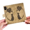 thumbnail image 7 of For IPhone 17 6.3" Cat Patterned Embossed Strong Magnetic Attachment/Closure, Card Slots/Pocket, PU Leather Flip Wallet Case ﻿,Brown,For iPhone 17, 7 of 7