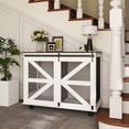 thumbnail image 3 of Jopath 47.2" Large Dog Crate, Wooden Dog Kennel with 2 Drawers,Divider and Sliding Door, Indoor Pets Furniture Style Double Dog Crates for Medium Small Dogs, 3 of 10