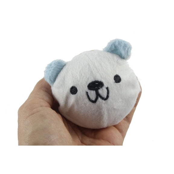 3 Jumbo Fabric Wrapped Polar Bear Bouncy Balls - Cute Winter Party Supplies Favor Set - Bouncing Ball